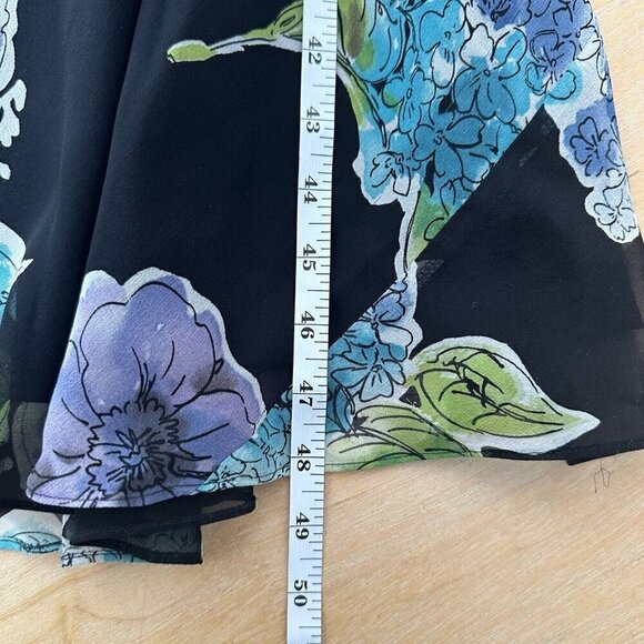 Talbots Vintage Dress Black Fairy Romantic Floral 100% Silk MIDI Sleeveless Sz 6 - Picture 12 of 13